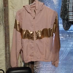 NWOT ASHLEY by 26 International Sunrise Collection Pink/ Gold Windbreaker Jacket